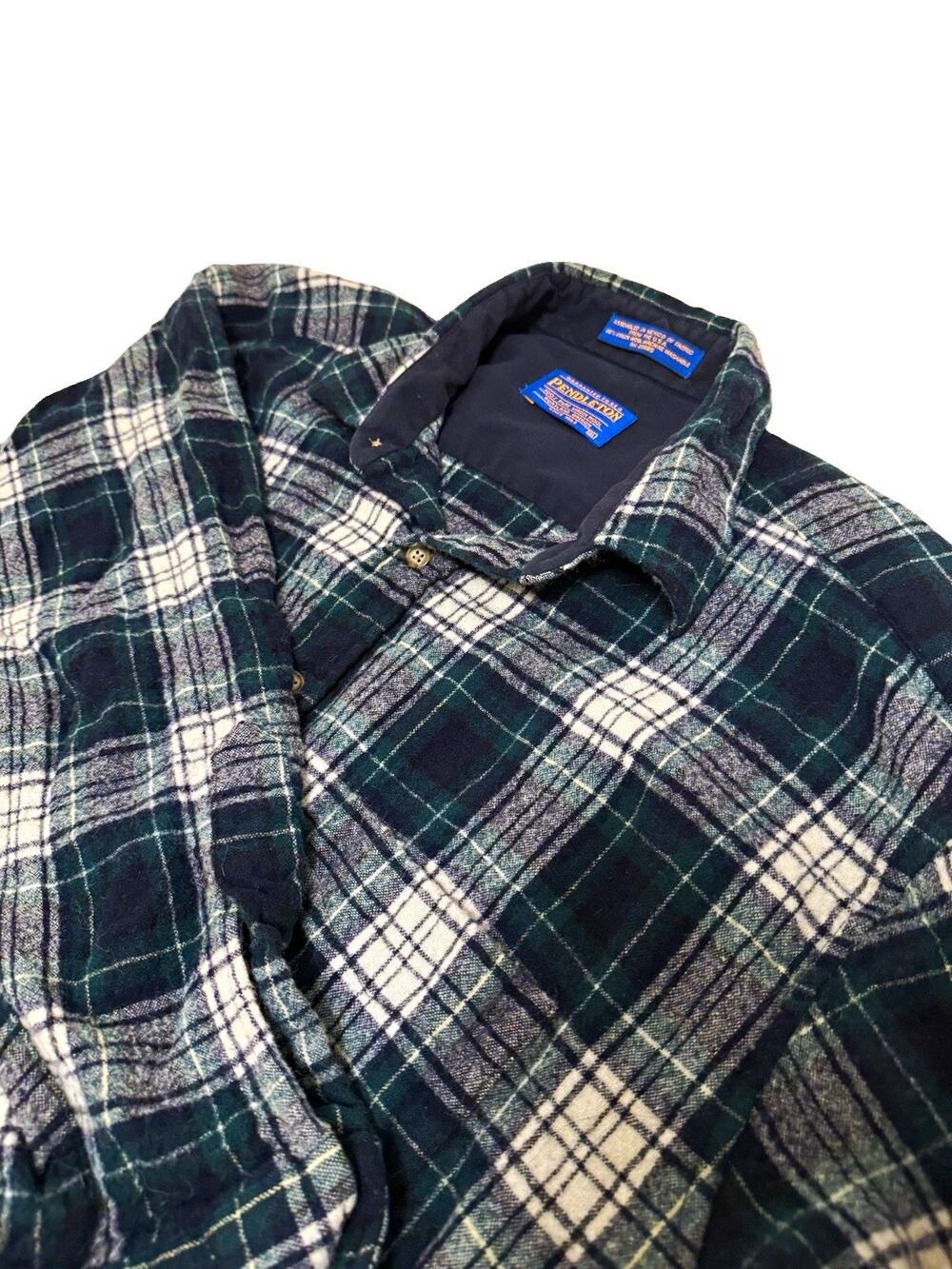 VNTG Pendleton Heritage Highlander Campbell Tartan Plaid Wool Button-Up Shirt XL